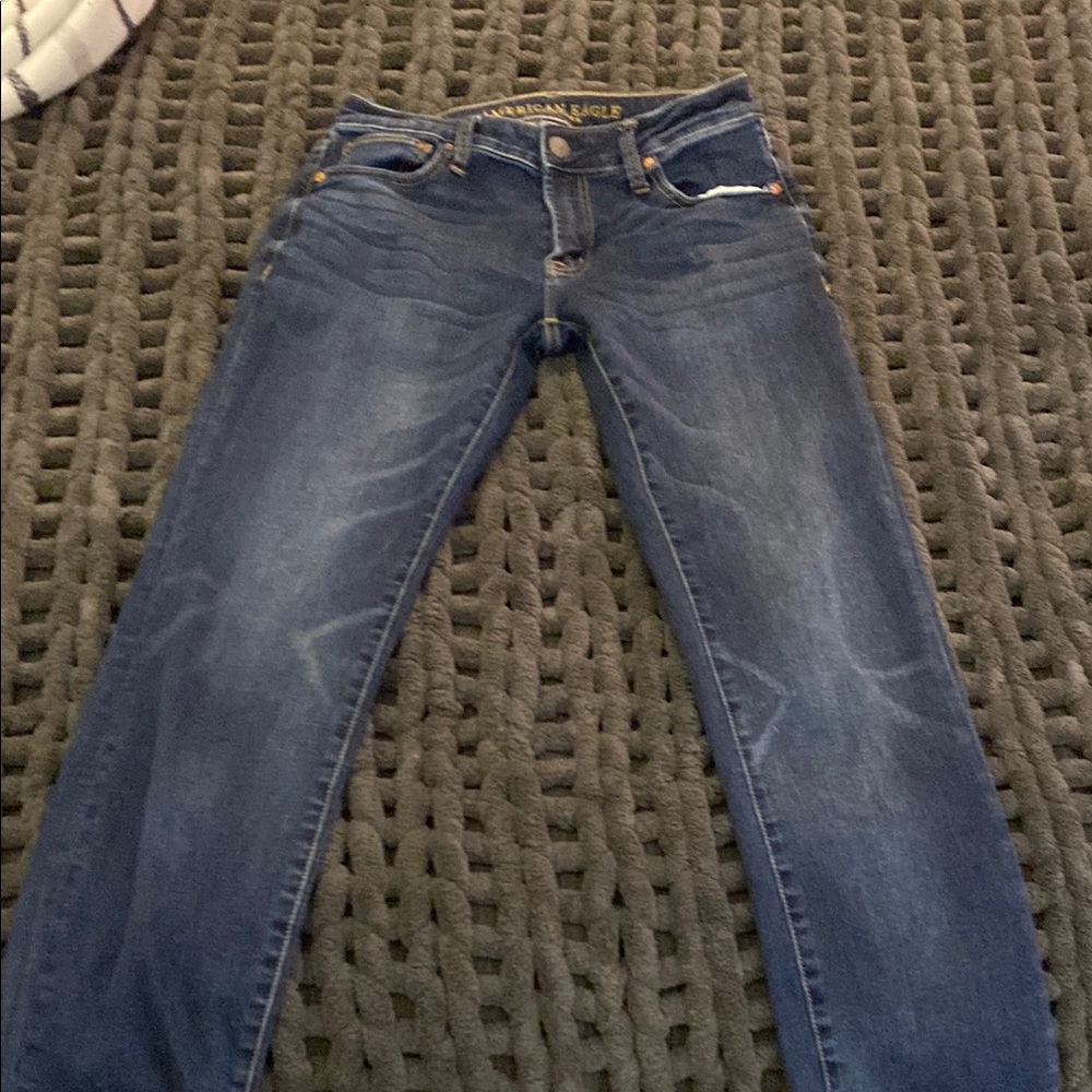 American Eagle Outfitters Slim Straight Jeans - Dark Blue